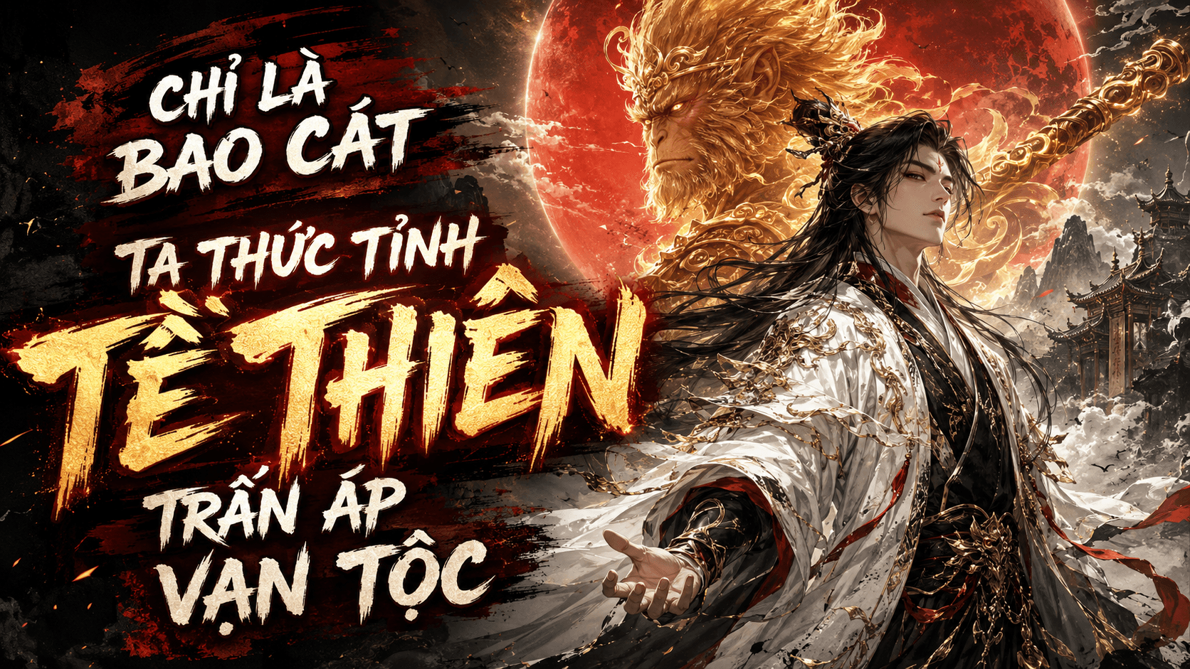 Bìa truyện Xuyên Không Thành Bao Cát, Thức Tỉnh Tề Thiên Đại Thánh Trấn Áp Vạn Tộc