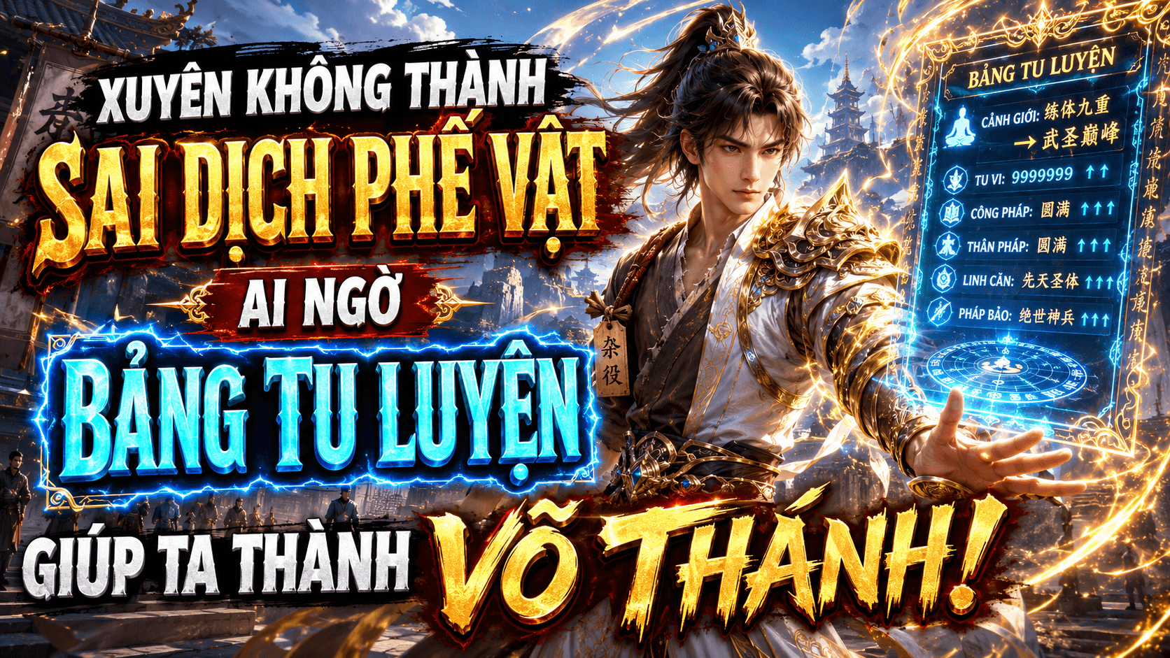 Bìa truyện Xuyên Không Thành Sai Dịch Phế Vật, Ai Ngờ Bảng Tu Luyện Giúp Ta Thành Võ Thánh