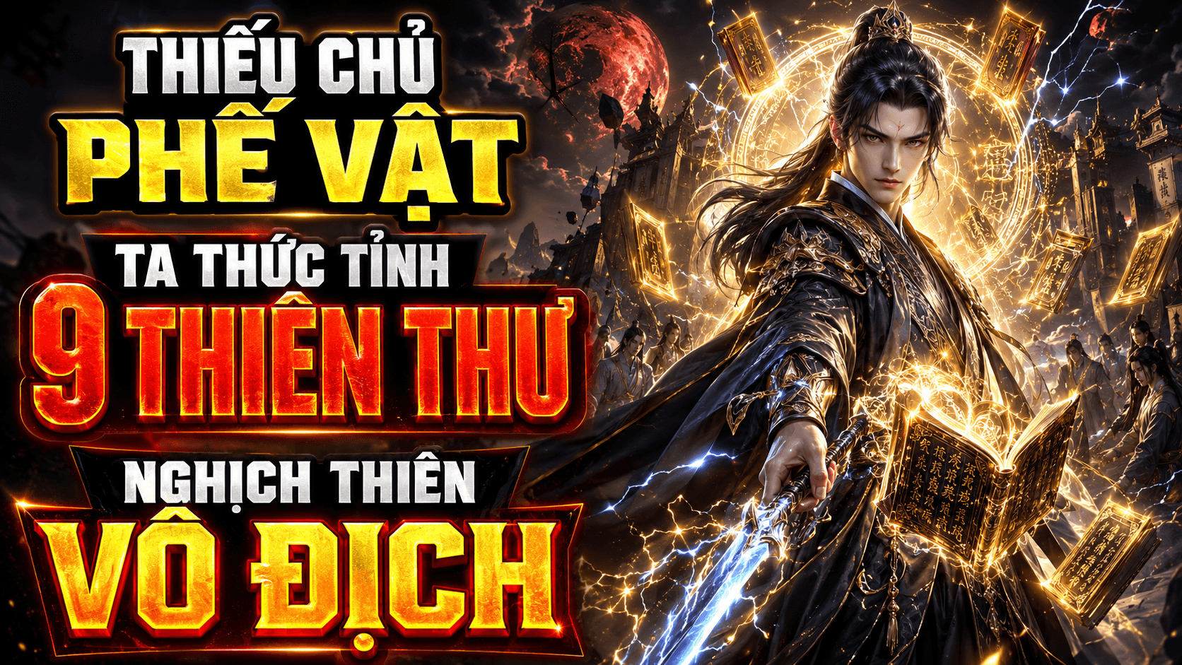 Bìa truyện Xuyên Không Thành Thiếu Chủ Phế Vật, Ai Ngờ 9 Thiên Thư Giúp Ta Vô Địch